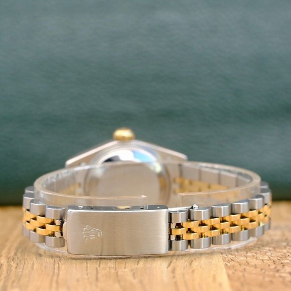 ROLEX DATEJUST WHITE INDEX DIAL 18K GOLD FLUTED JUBILEE TWOTONE WATCH 26MM 69173 - Picture 10 of 12